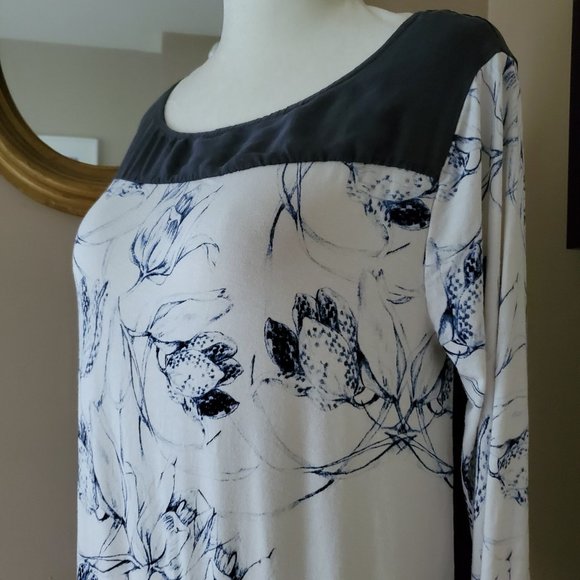 Anthro Leifsdottir Floral Print Silk Back Blouse S - Picture 5 of 16